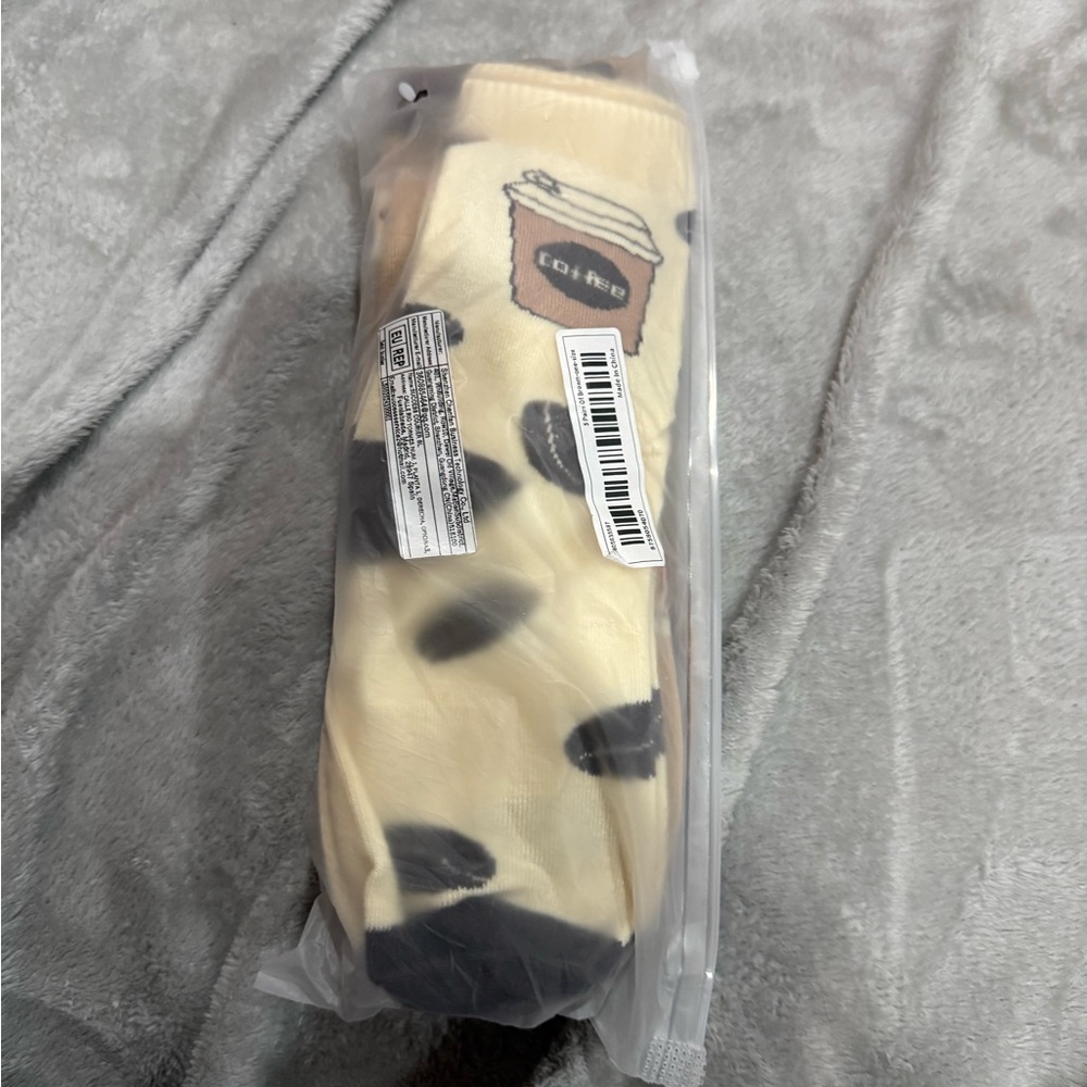 Coffee-Themed Men's Socks Set - Brown and Tan - 5 Pack - Picture 5 of 5